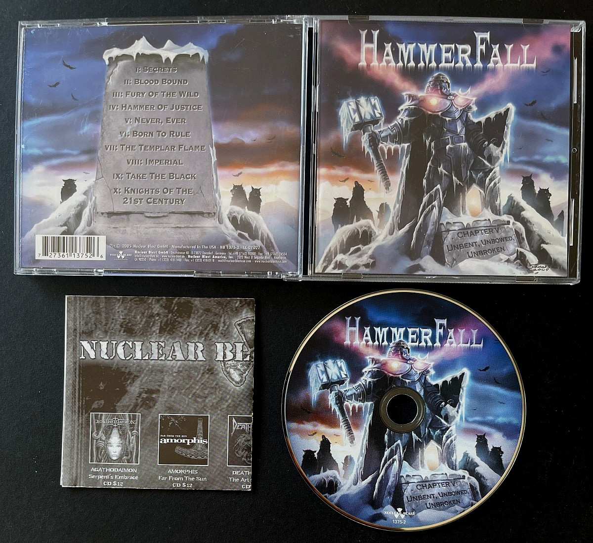 HAMMERFALL Chapter V Unbent Unbowed Unbroken cd IRON MAIDEN Manowar HELLOWEEN
