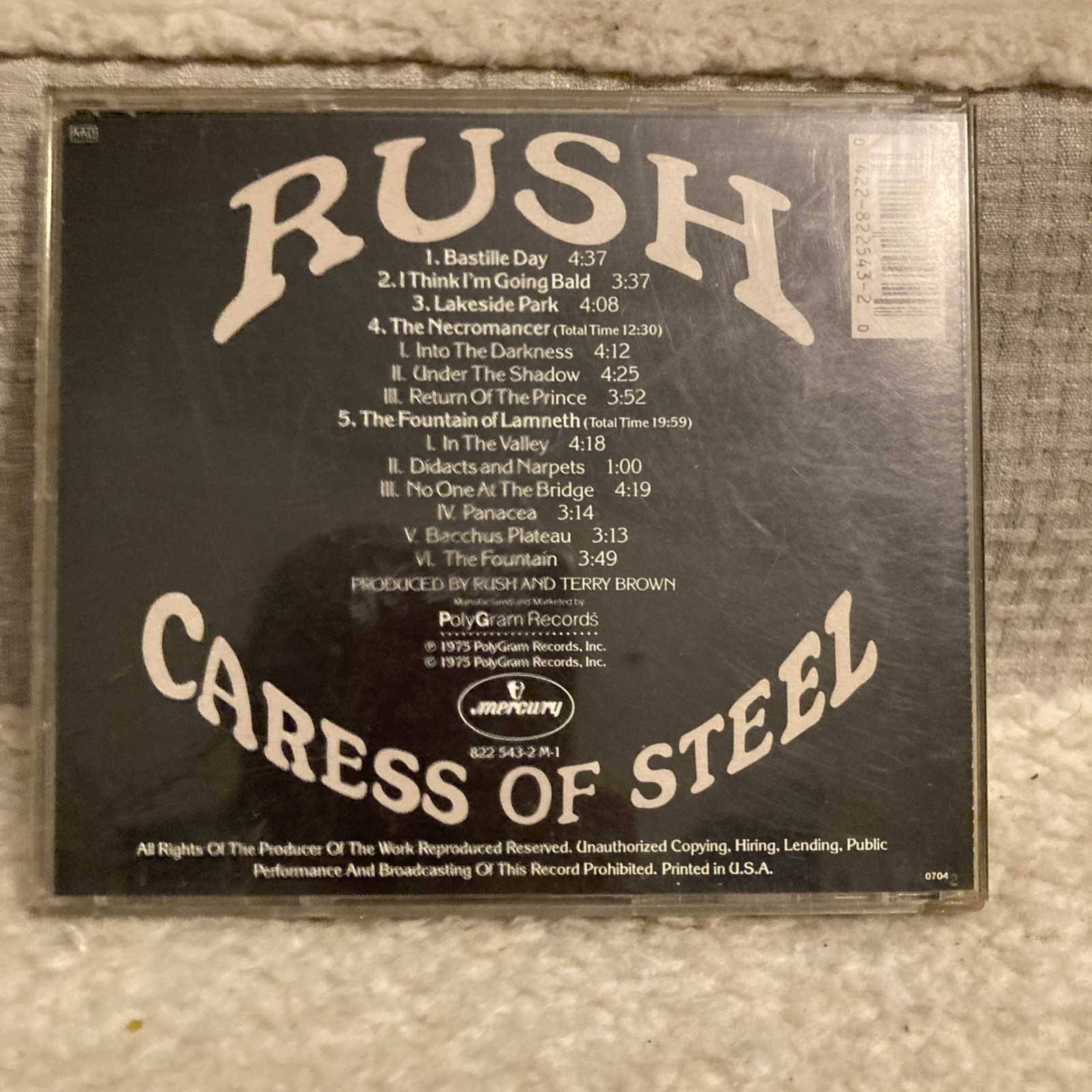 Rush Caress of Steel CD Mercury PolyGram Records 822 543-2 M-1 AAD USA Pressing