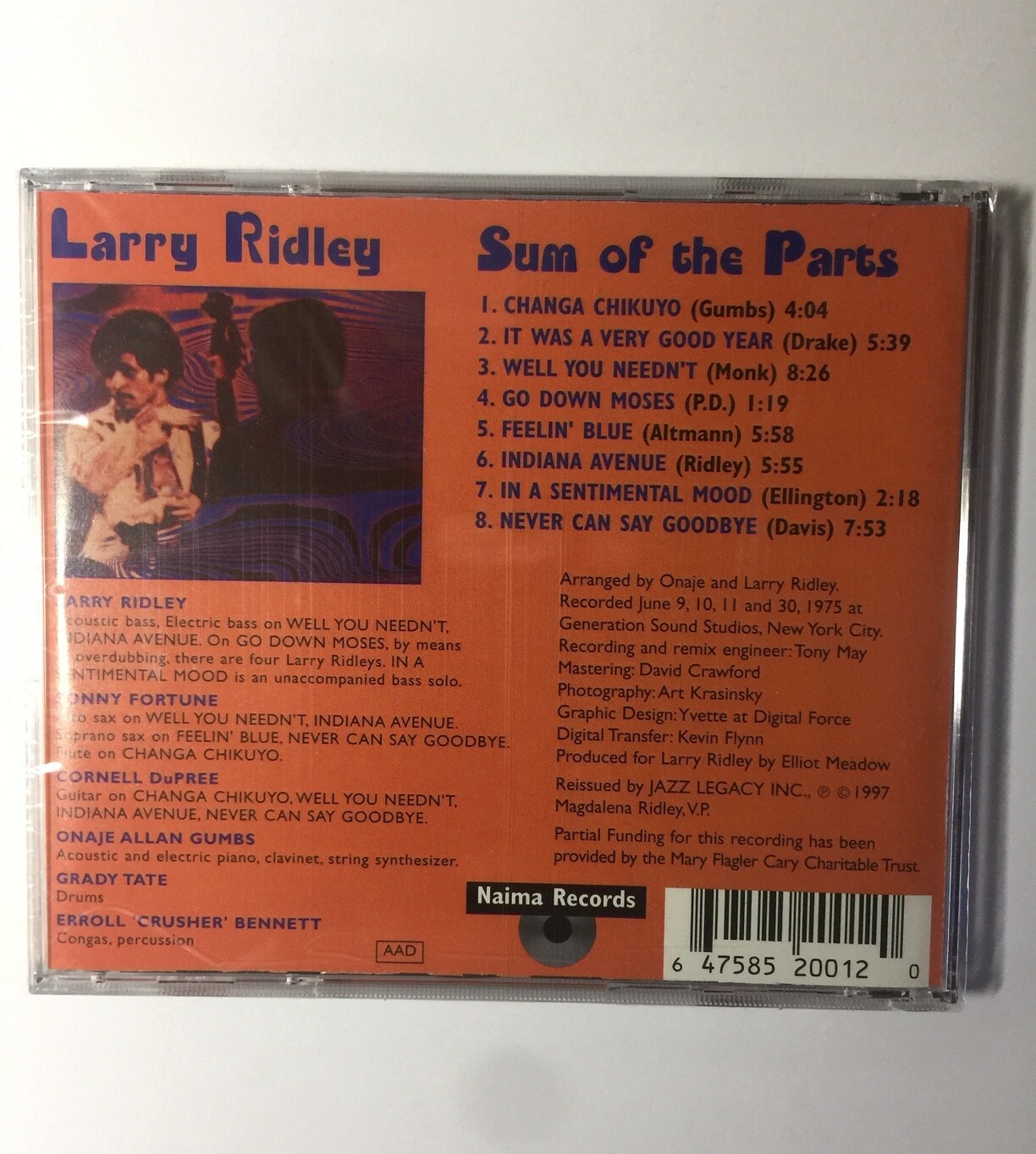 Larry Ridley, Sum of the Parts Jazz Audio CD, Strata - East Records