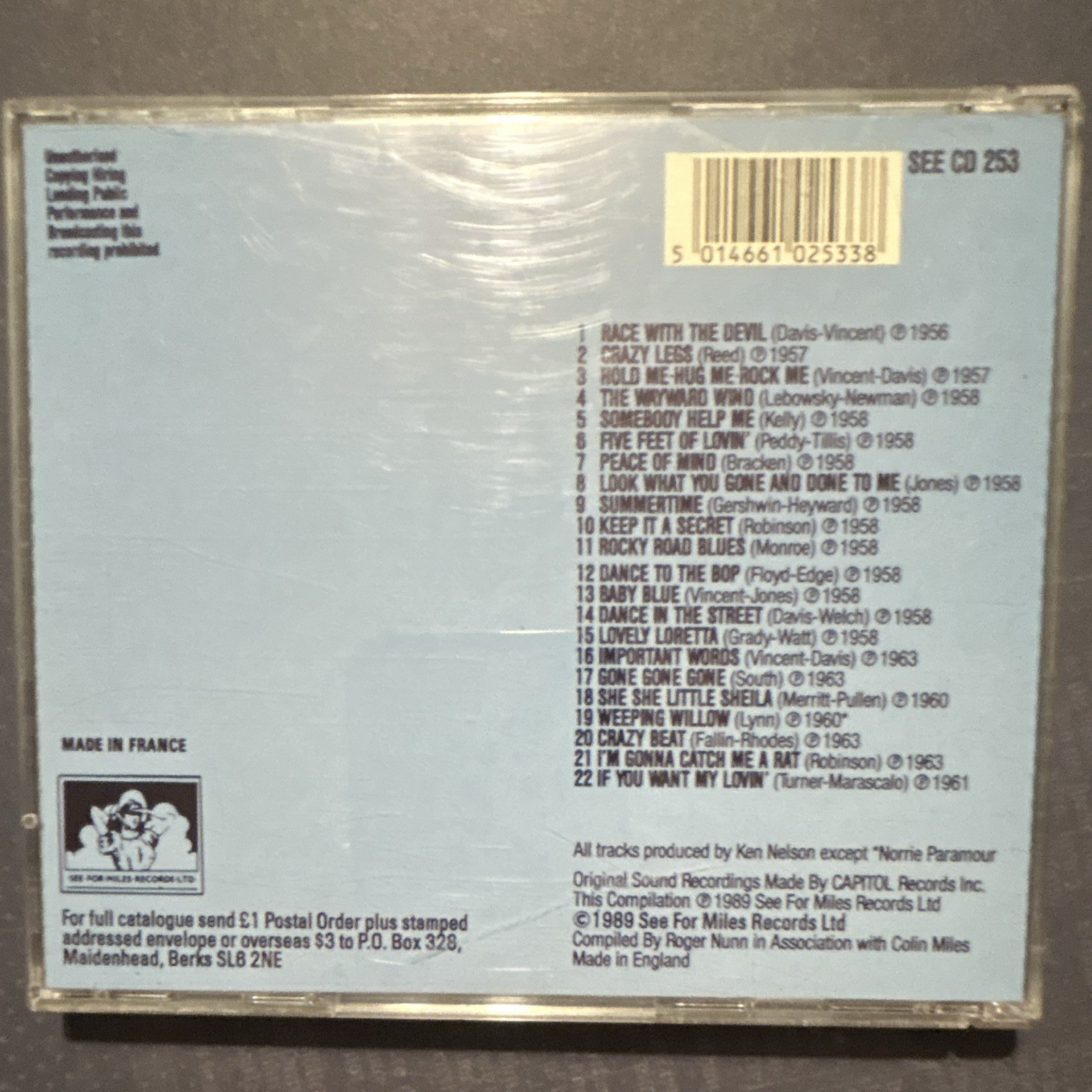 Gene Vincent - E.P. Collection CD See For Miles 1996 SEE CD 253