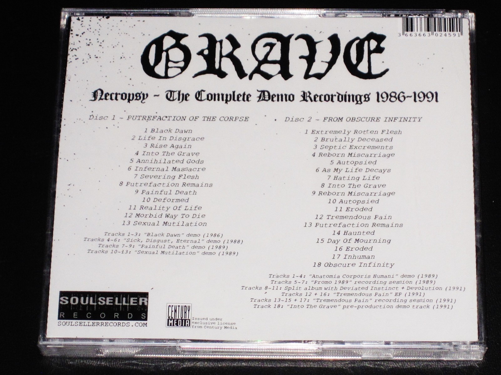 Grave: Necropsy - The Complete Demo Recordings 1986-1991 2 CD Set 2026 EU NEW