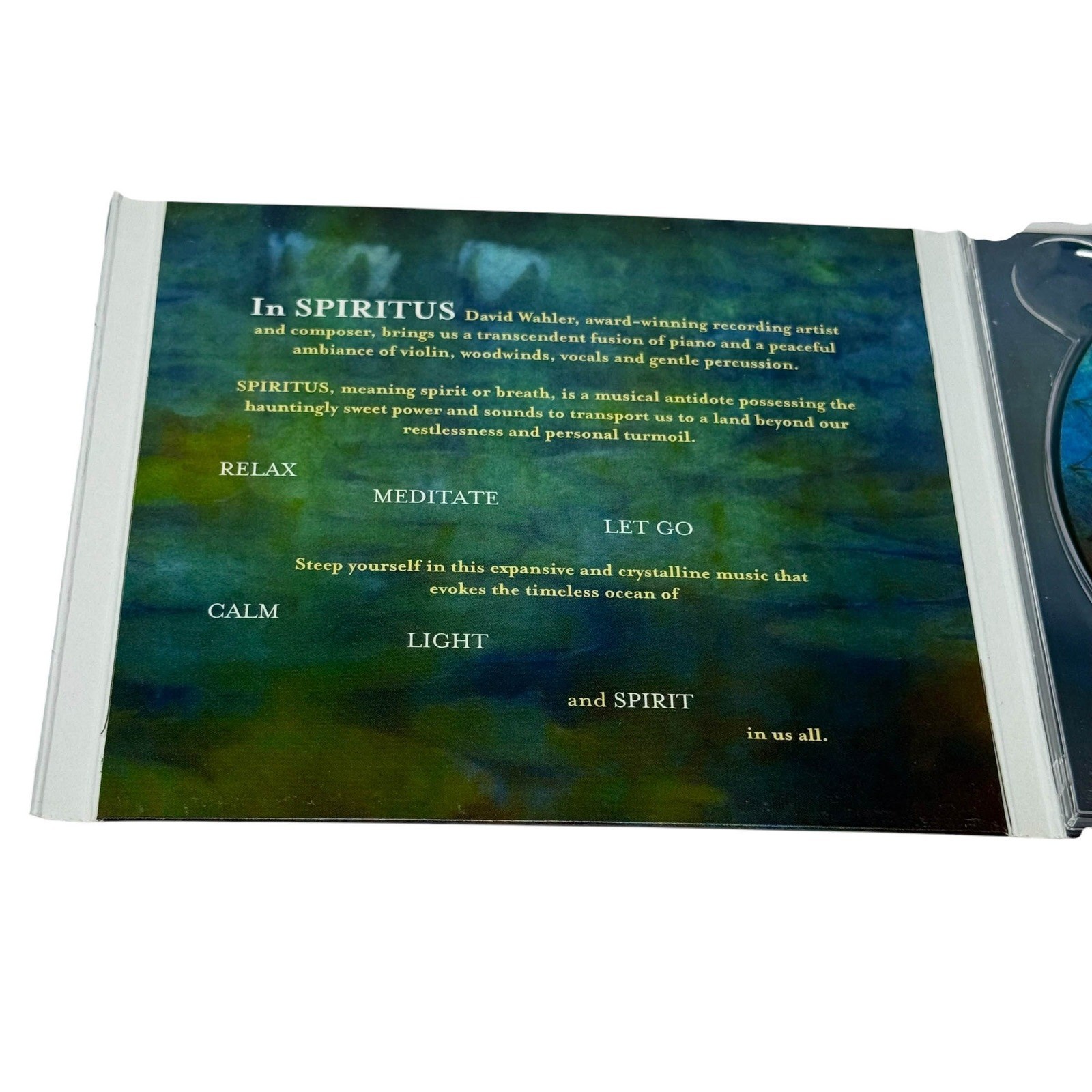 David Wahler Spiritus CD 2015 Signed New Age Meditation Yoga Music Digipak