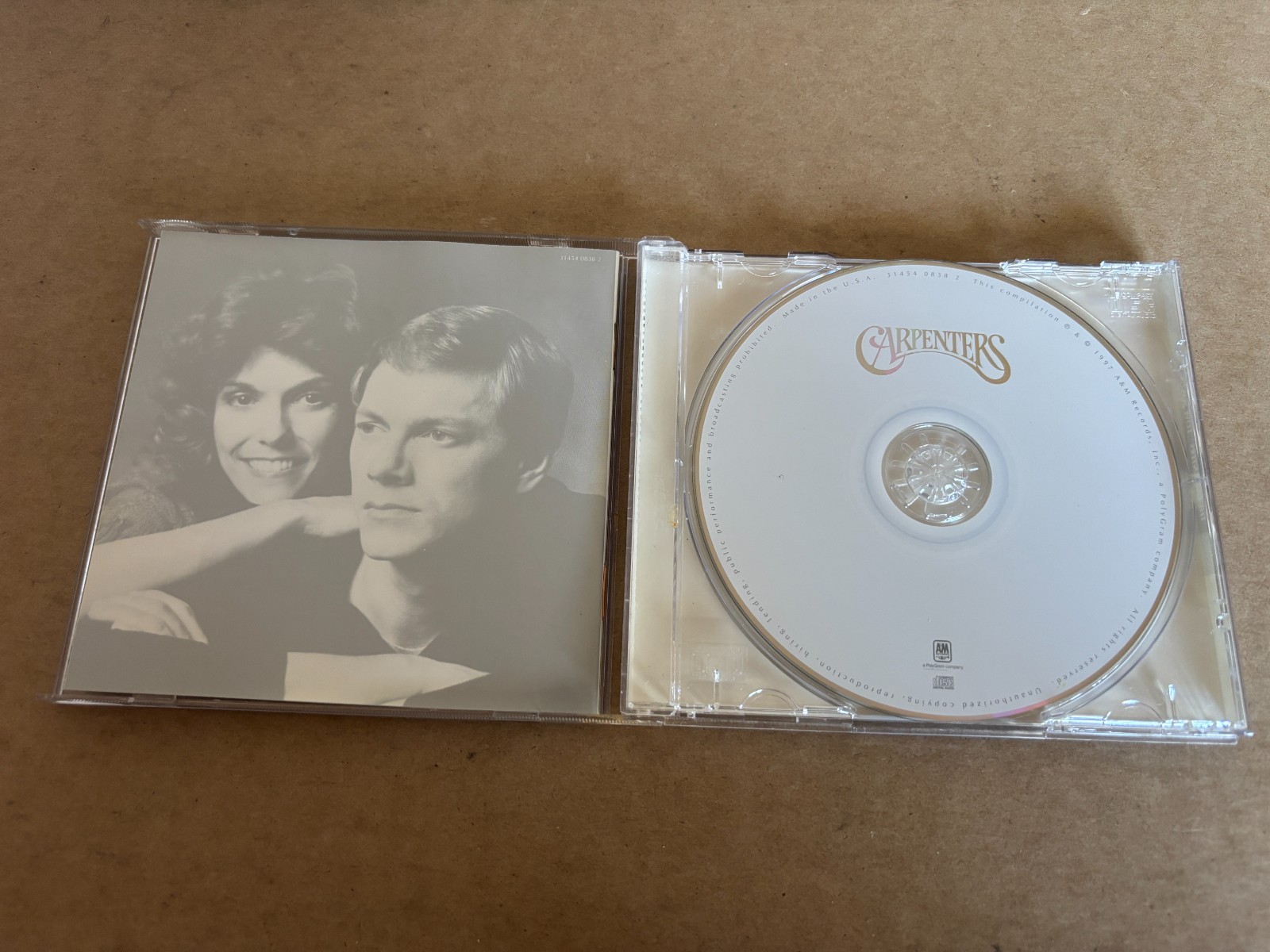 The Carpenters Love Songs 1997 Compilation A & M Records CD Karen & Richard