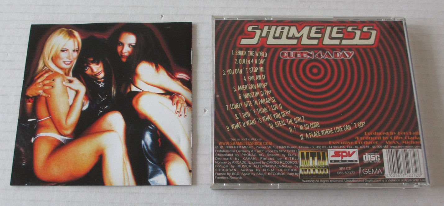 SHAMELESS- QUEEN 4 A DAY CD 2000 GERMANY 80s HAIR METAL / GLAM ROCK / POISON
