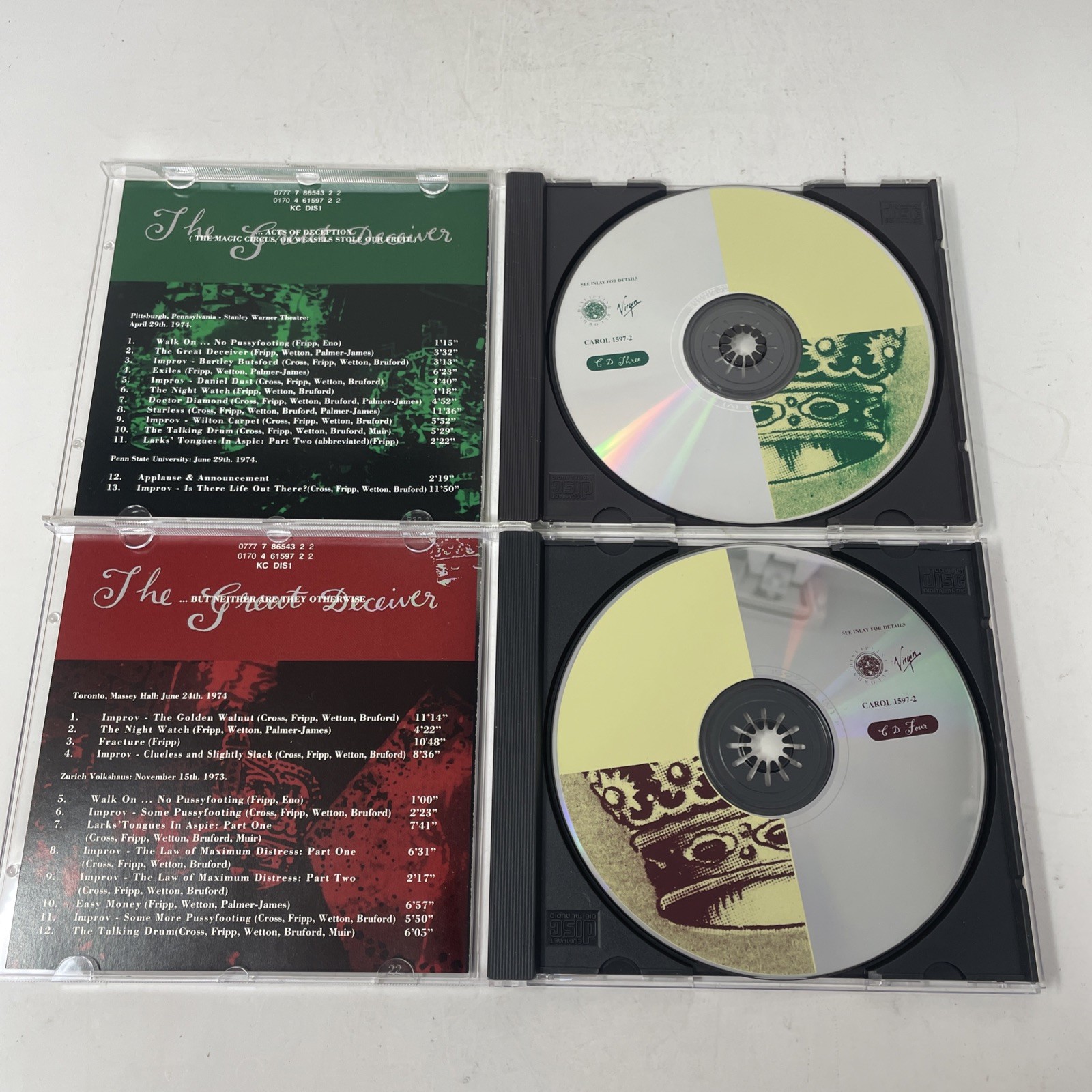 The Great Deceiver by King Crimson 4 CD Box Set - EXC Condition