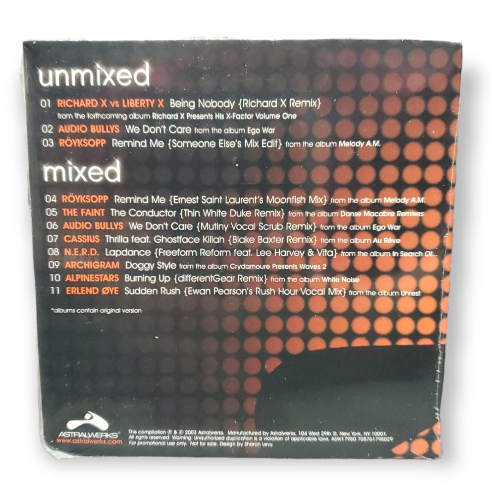ASTRALWERKS - MIXED 2 CD [THE FAINT N.E.R.D. ALPINESTARS AUDIO BULLYS]