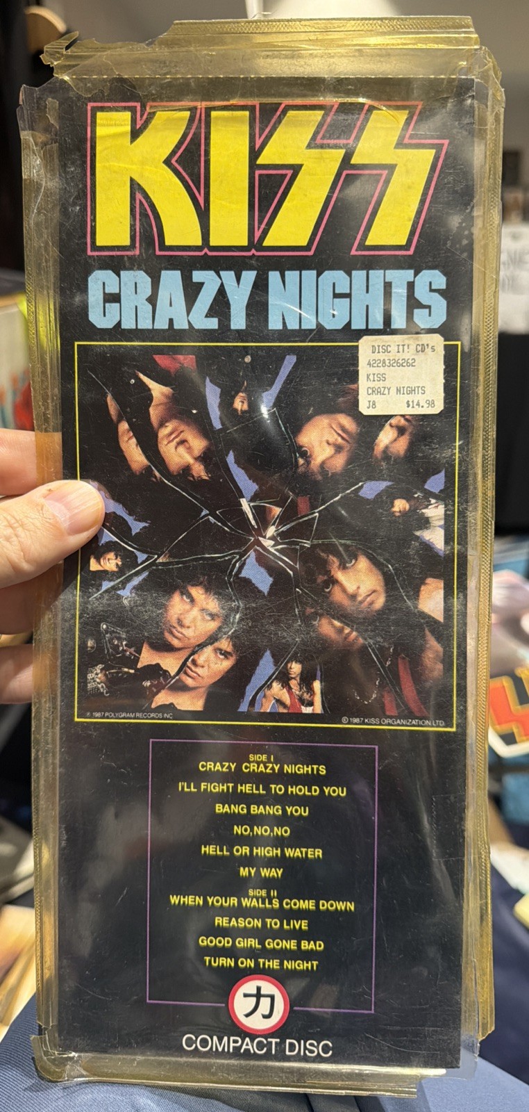 KISS CD Crazy Nights Sealed Vintage 1987 Version Early Rare 80’s Longbox Cracked
