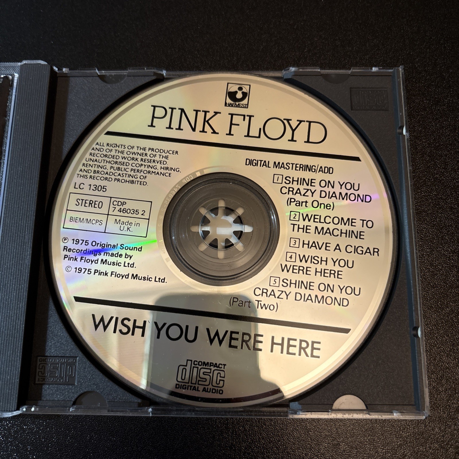 Pink Floyd- Wish You Were Here (1984 UK & Europe) First UK Issue.