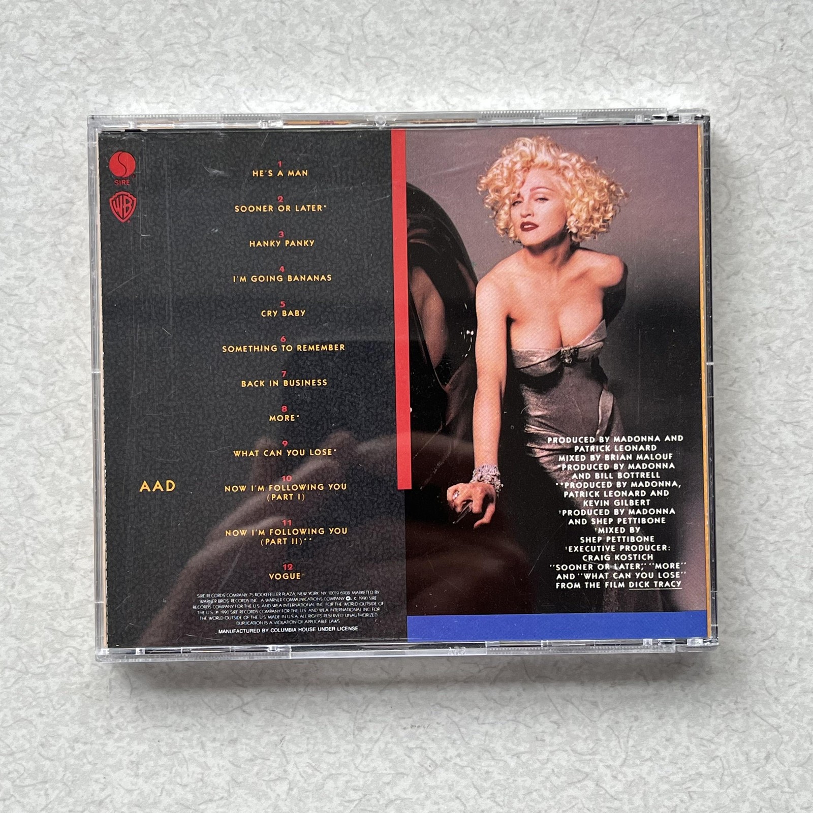Madonna CD I'm Breathless Dick Tracy 1990 Fire Soundtrack Pop Multicolor Album