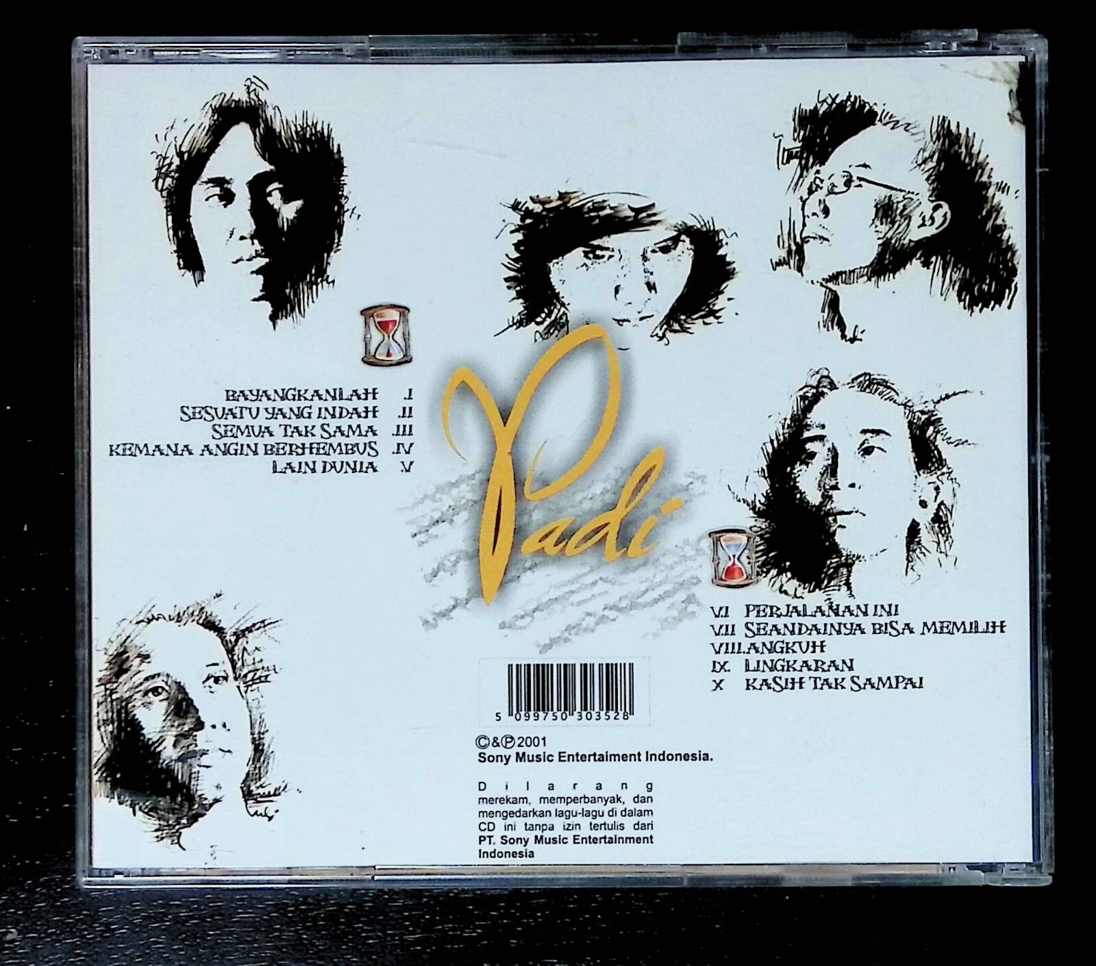 CD Padi Sesuatu Yang Tertuda 2001 Sony