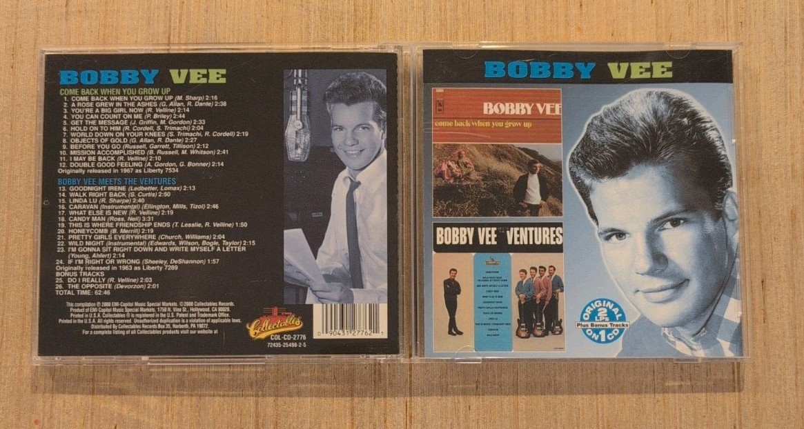 Bobby Vee Come Back When You Grow Up / ...Meets The Ventures CD Collectables