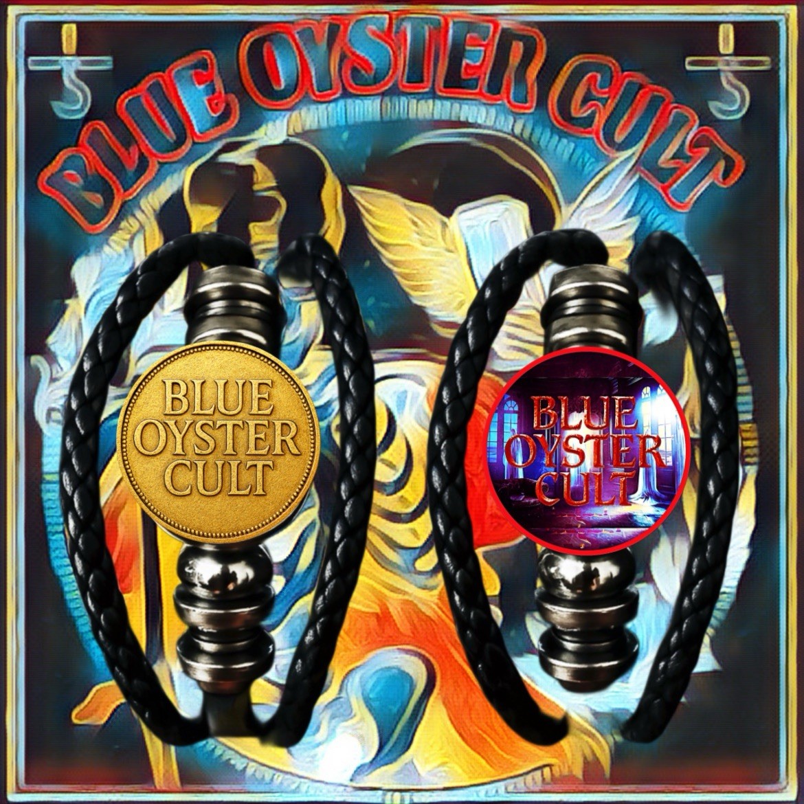 BLUE OYSTER CULT🇺🇸TWO GOLDEN CULT PUNK BRACELETS 🇺🇸