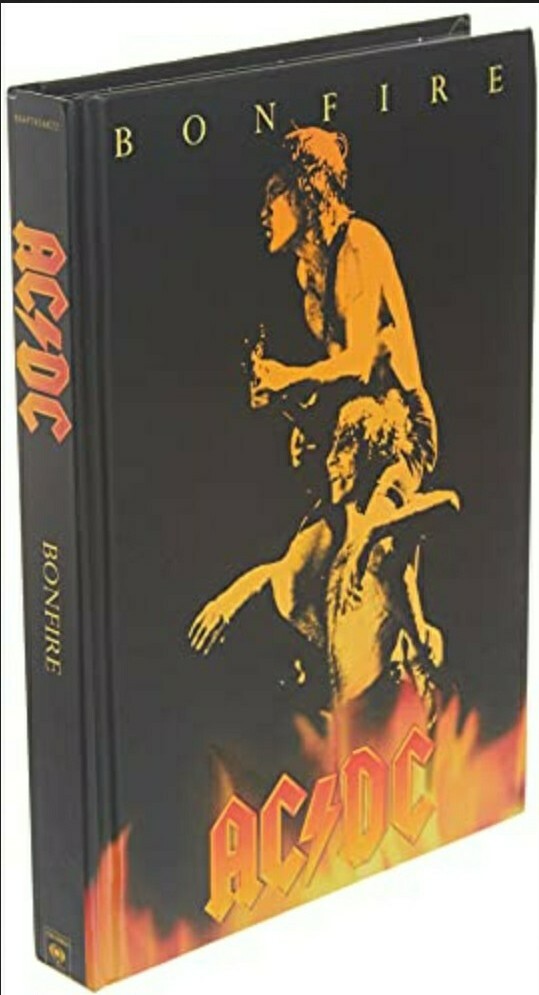 CD:AC/DC-Bonfire Used Box Set 5Disc 1997 Booklet,Poster stickers & plectrum