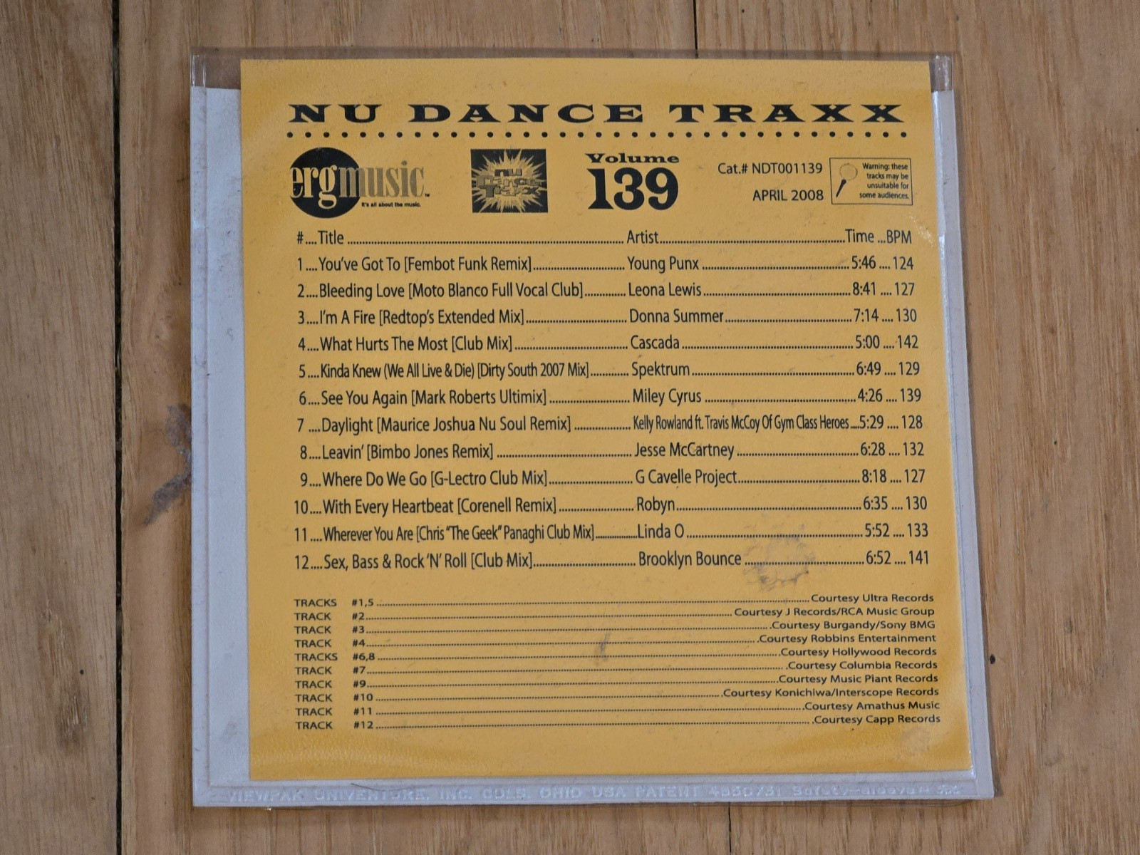 ERG Nu Dance Traxx CD, Volume 139 ~ MINT