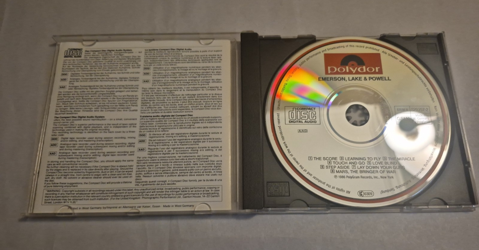 Emerson Lake & Powell S/T Self-Titled Jewel Case CD 1991 Polydor Prog Rock