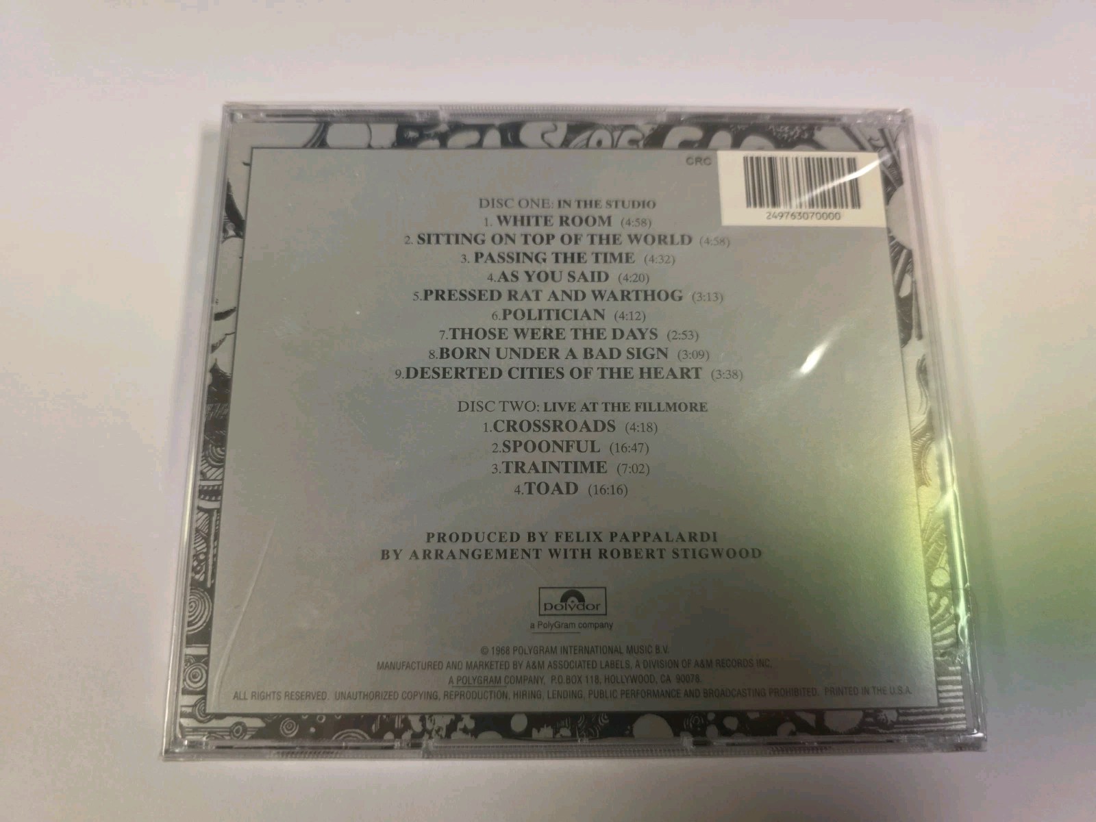 Cream Cd Lot Wheels of Fire 2 Cd Club Fresh Cream Shrink Tear 1998 New Sealed
