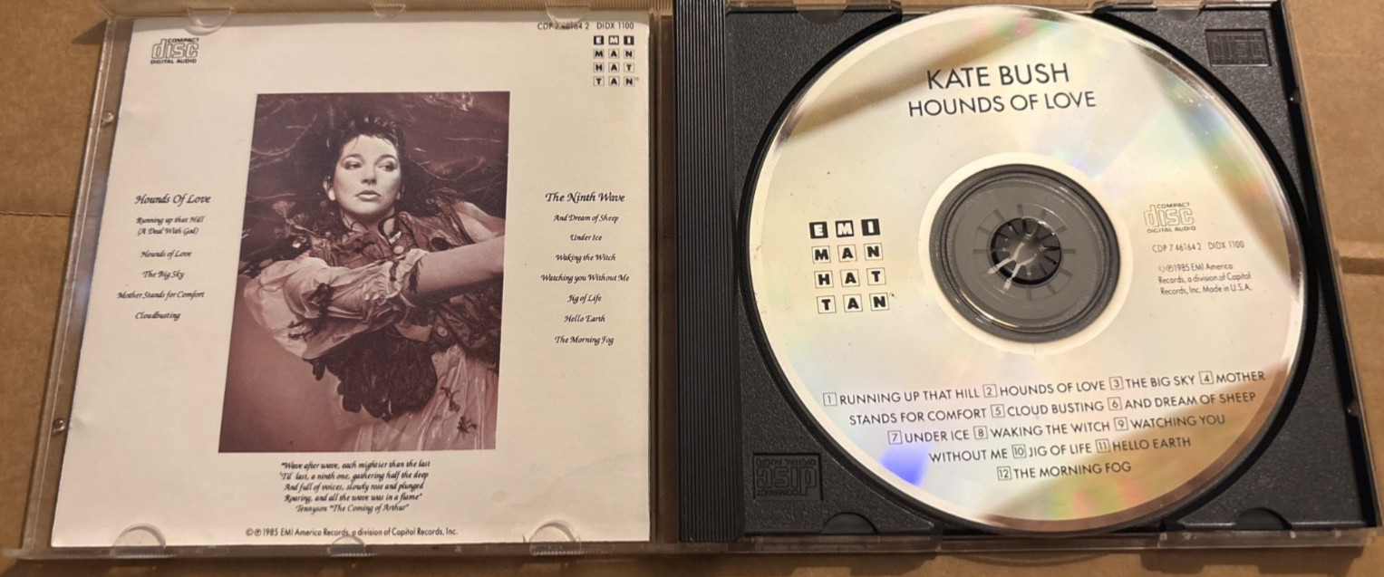 KATE BUSH ORIGINAL 1985 EMI MANHATTAN CD HOUNDS IF LOVE CDP 7 46164 2 SHIPS FREE
