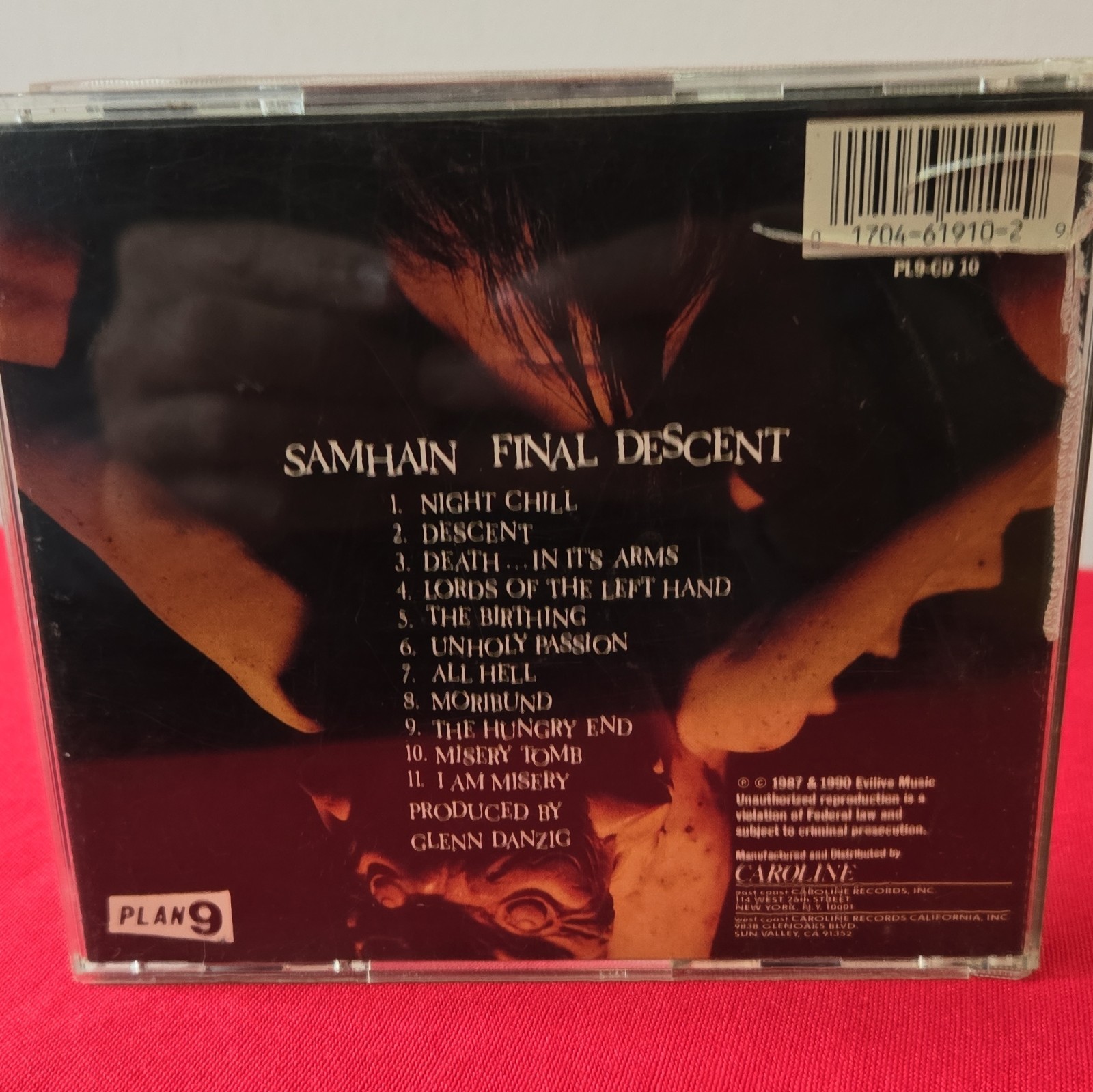 Samhain Final Descent Rock Punk CD Caroline Records 1990 Jewel Case PL9-10