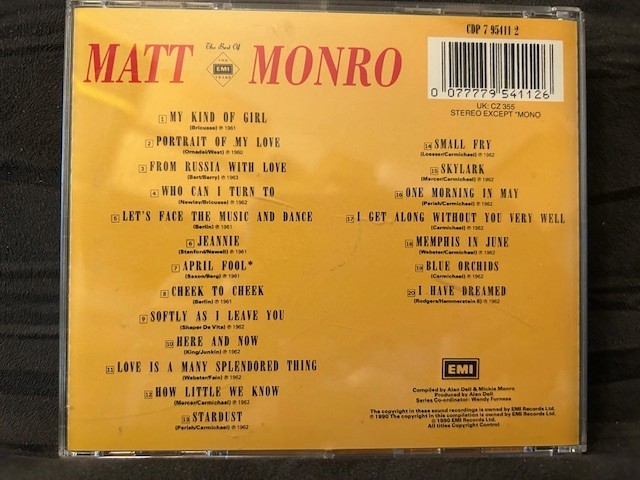 Matt Monro - Heartbreakers 20 Golden Greats - CD - LIKE NEW