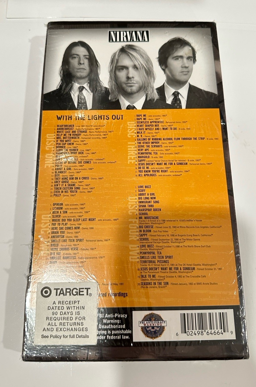 Nirvana - 3-CD, 1-DVD box set - With the Lights Out (CD, 2004) **case damage **