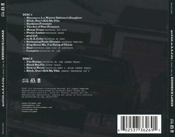 Kendrick Lamar – Good Kid, M.A.A.D City 2 CD Set - Deluxe Edition