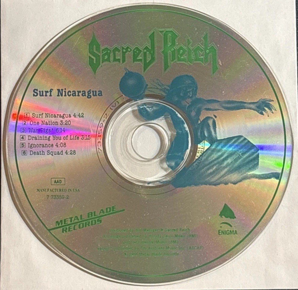 SACRED REICH Surf Nicaragua CD Metal Blade 1988 original Thrash **DISC ONLY**