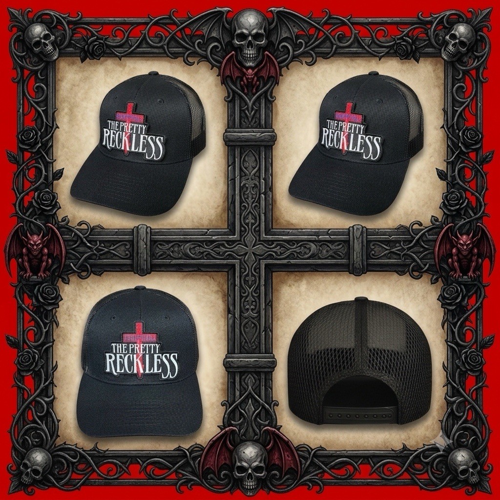 THE PRETTY RECKLESS 🇬🇧 EMBROIDERY TRUCKER HAT ❤️SNAPBACK CAP 🇺🇸