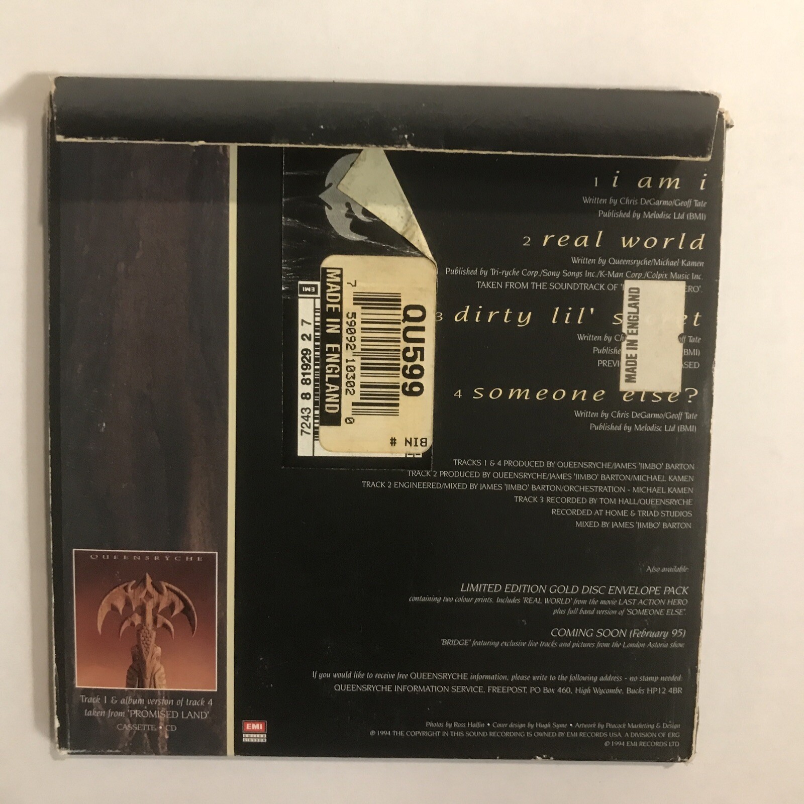 Queensrÿche – I Am I CD Single 1995 EMI – CDMTS 109 United Kingdom