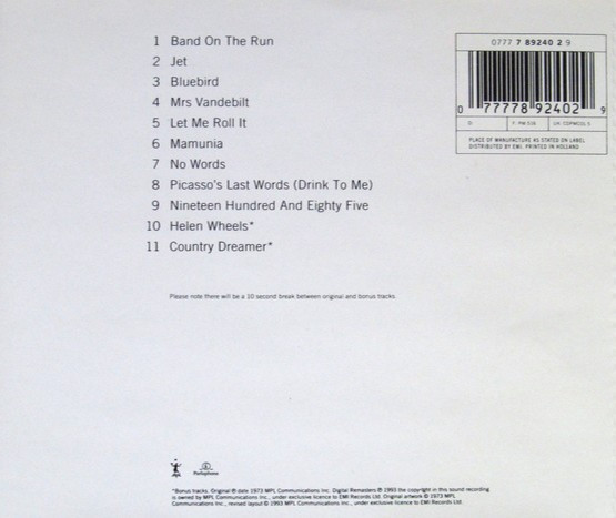 Wings Band On The Run [Remastered, Bonus] CD Paul McCartney Collection / MINT