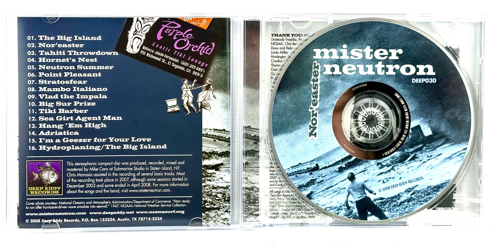 Mister Neutron - Nor'easter (CD, 2008, Deep Eddy Records) Old School Surf