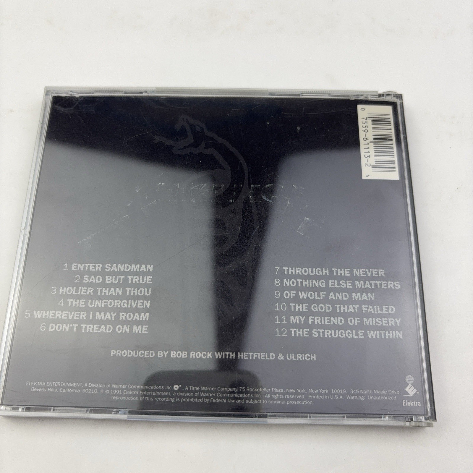 Metallica Black Album Self Titled 1991 CD - Elektra 961113-2