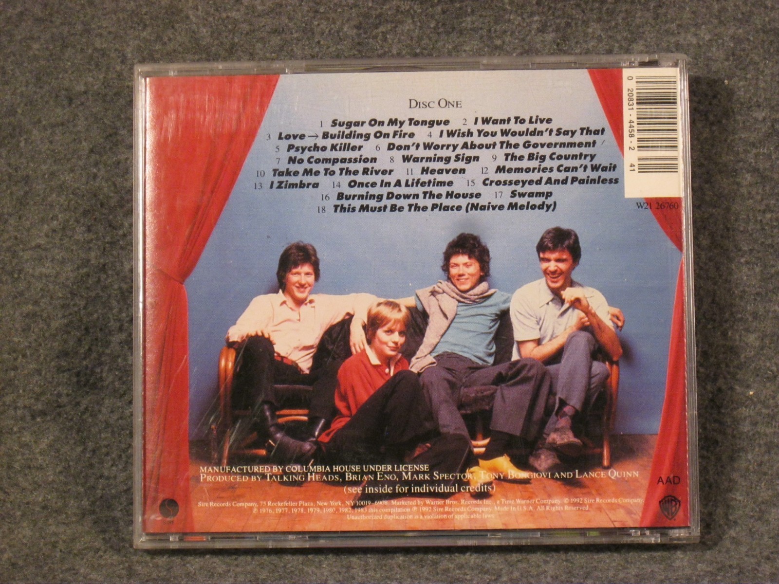 Talking Heads-Sand in the Vaseline CD, DISC 1 ONLY! Greatest Hits! Free Shipping