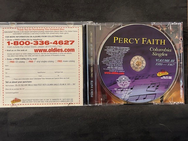 PERCY FAITH - Columbia Singles, Volume 3: 1959-1967 - CD - RARE