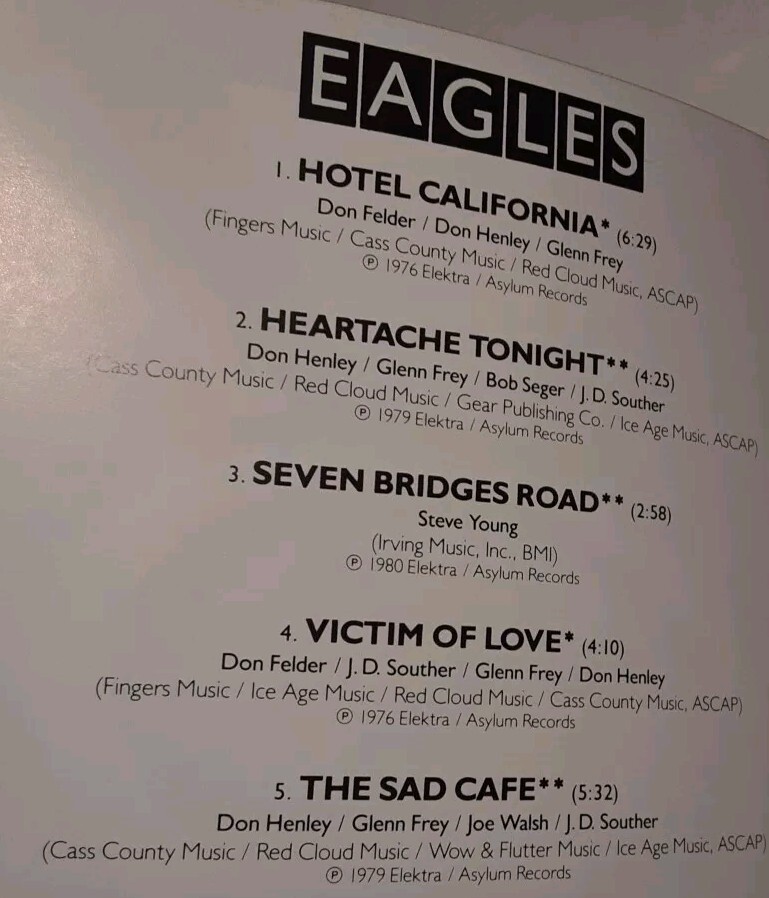 The Eagles Greatest Hits Volume 2 CD Very Good Condition Used Teasted