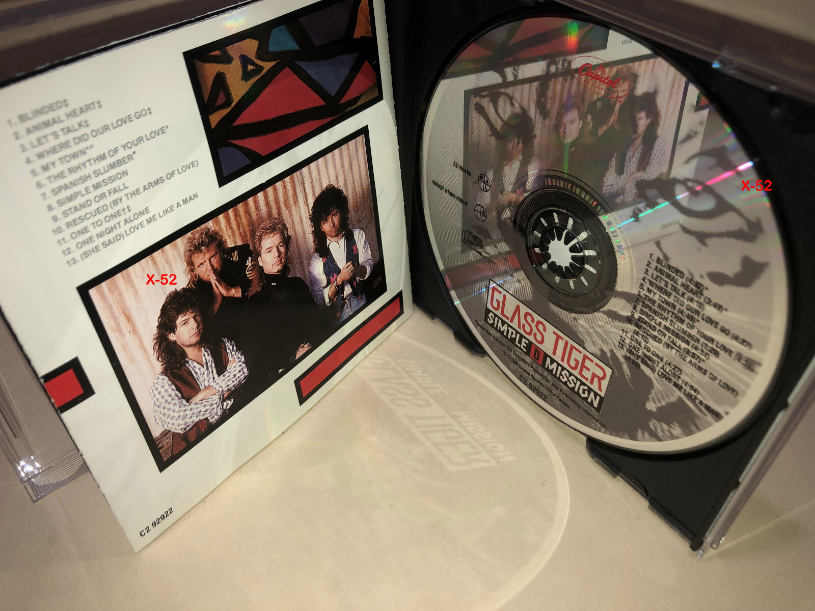 Glass Tiger CD Simple Mission 3rd Albm Rod Stewart duet hit My Town Animal Heart