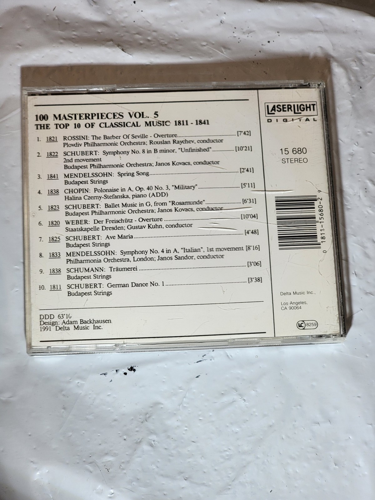 100 Masterpieces Vol. 5 Classical Music 1811-1841 LaserLight Digital Audio CD
