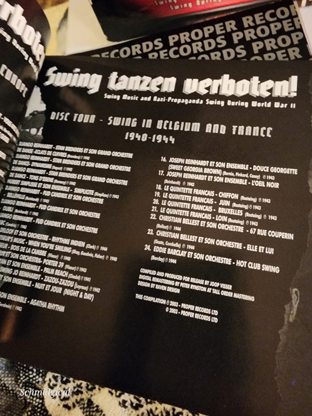 Proper Records Swing tanzen verboten! 4CD Box Set Swing with Inserts Compilation