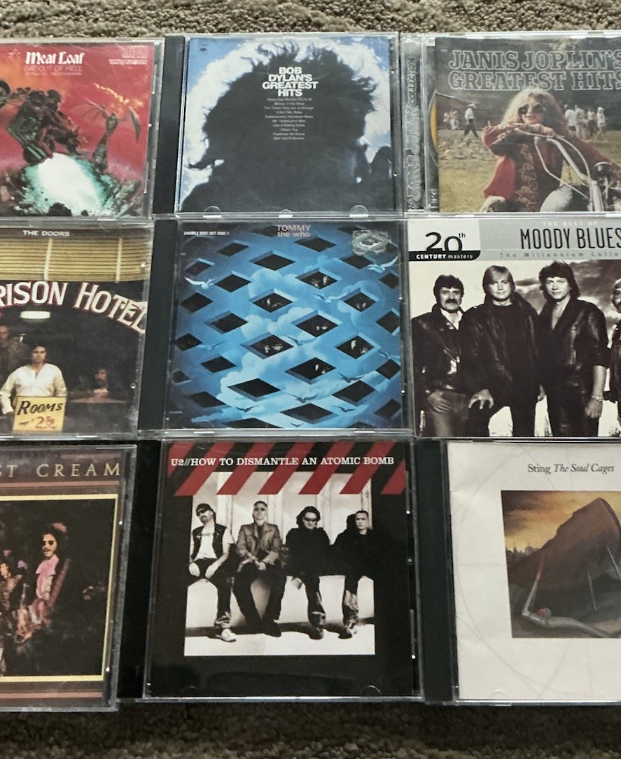 CD Lot Of 15 1960s/1970s Rock U2 Moody Blues Cream Doors Sting Police (B)