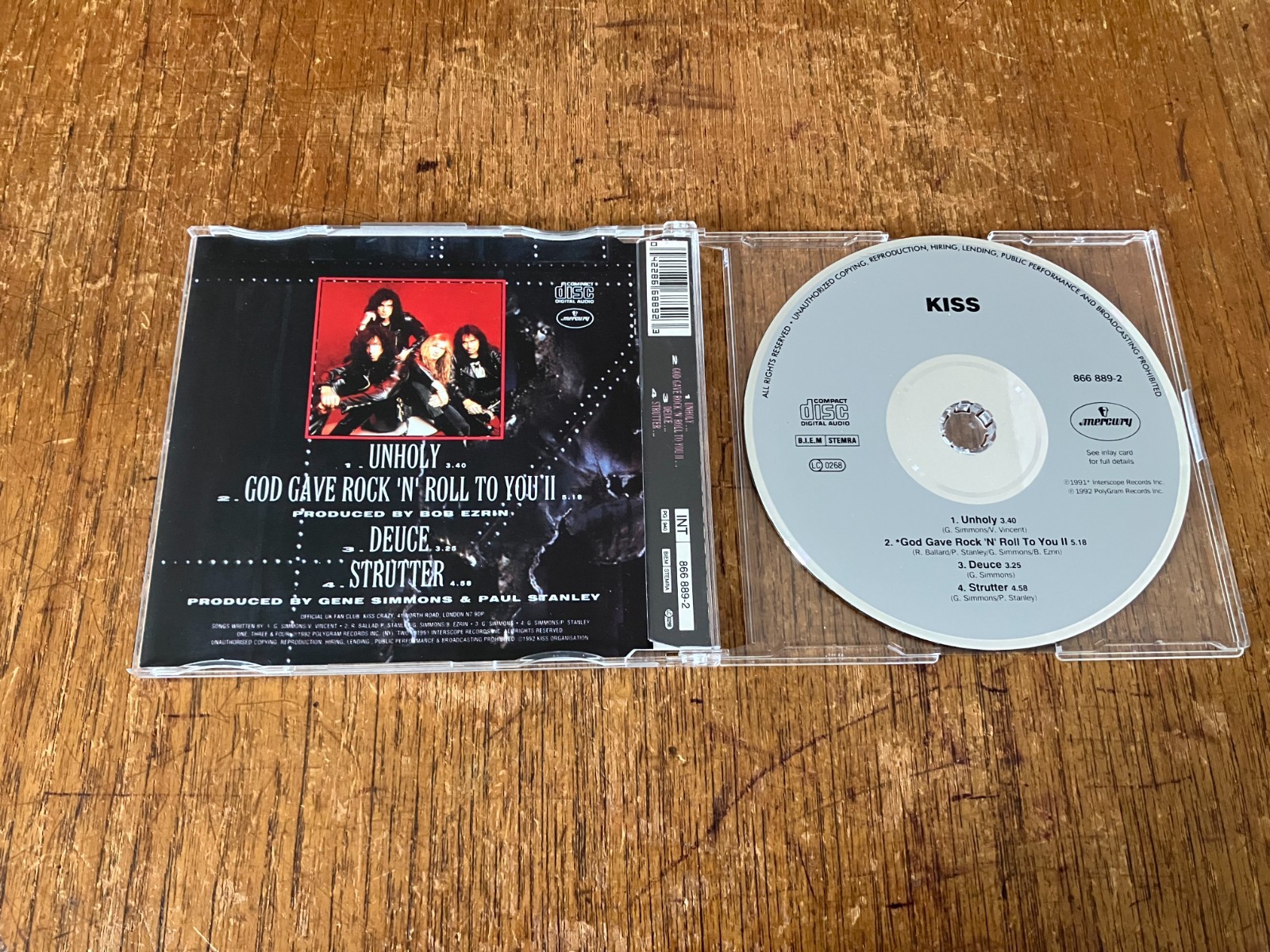 KISS Unholy 4-Track CD-Single 1992 EU Press Bruce Kulick Badlands Union