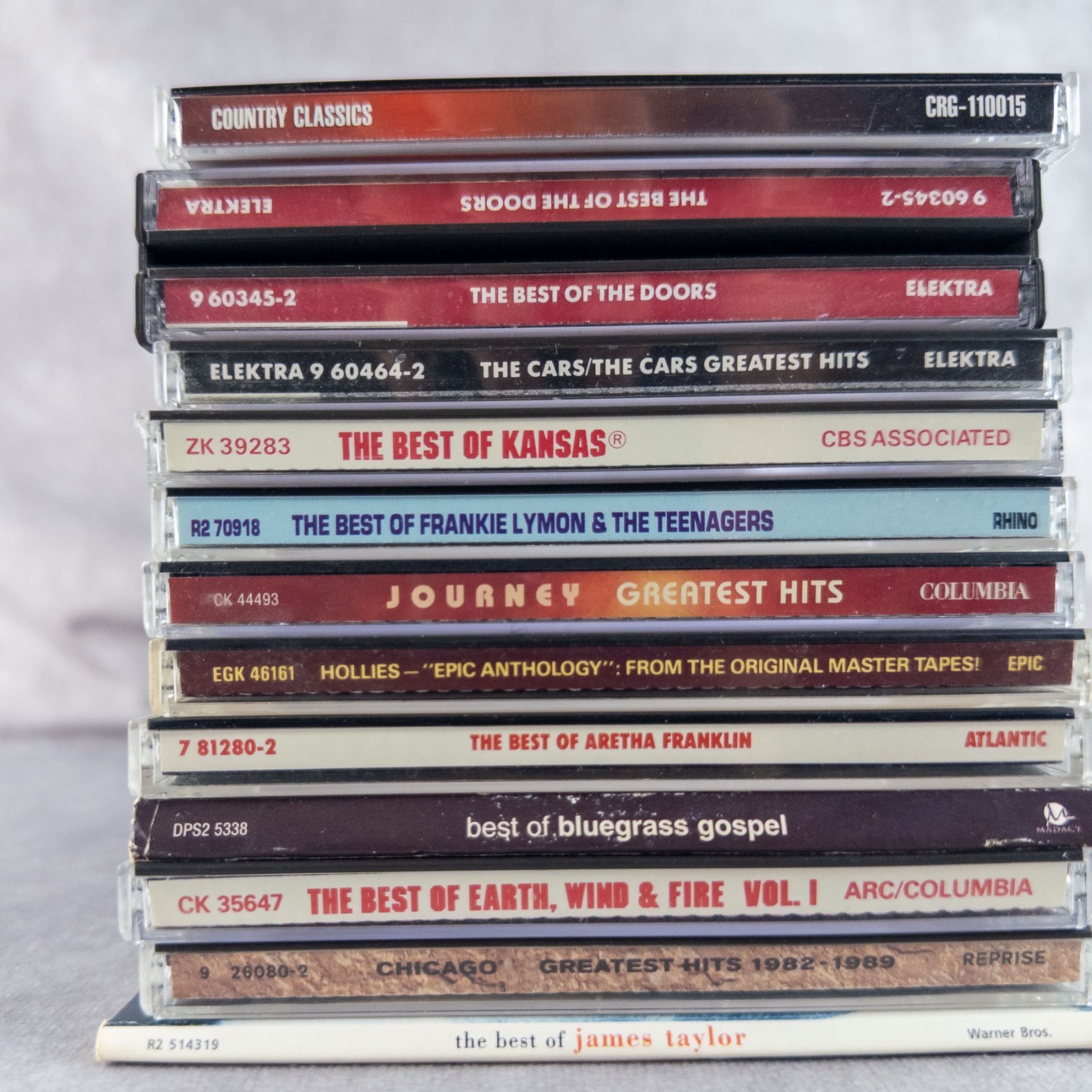 12 BEST OF CD Lot The Doors Journey Cars Chicago Kansas Aretha Franklin & more