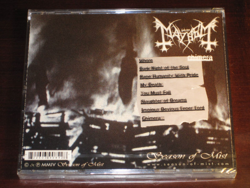 Mayhem: Chimera CD 2004 Season Of Mist Records USA SOM 084 NEW
