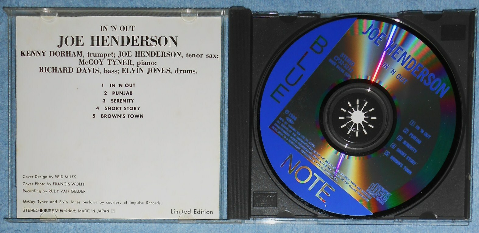 JOE HENDERSON - In 'N Out, McCoy Tyner, Kenny Dorham, Rare Blue Note Import CD