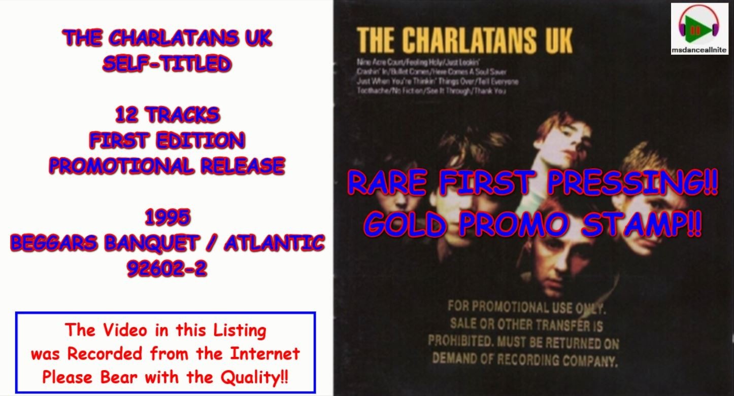 The Charlatans UK - Self Titled (CD,1995,Atlantic,GOLD PROMO) RARE 1st PRESSING!
