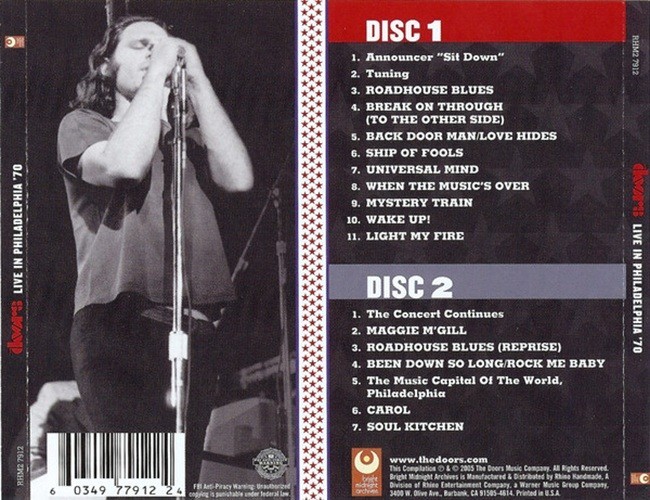 THE DOORS Live In Philadelphia '70 2xCD