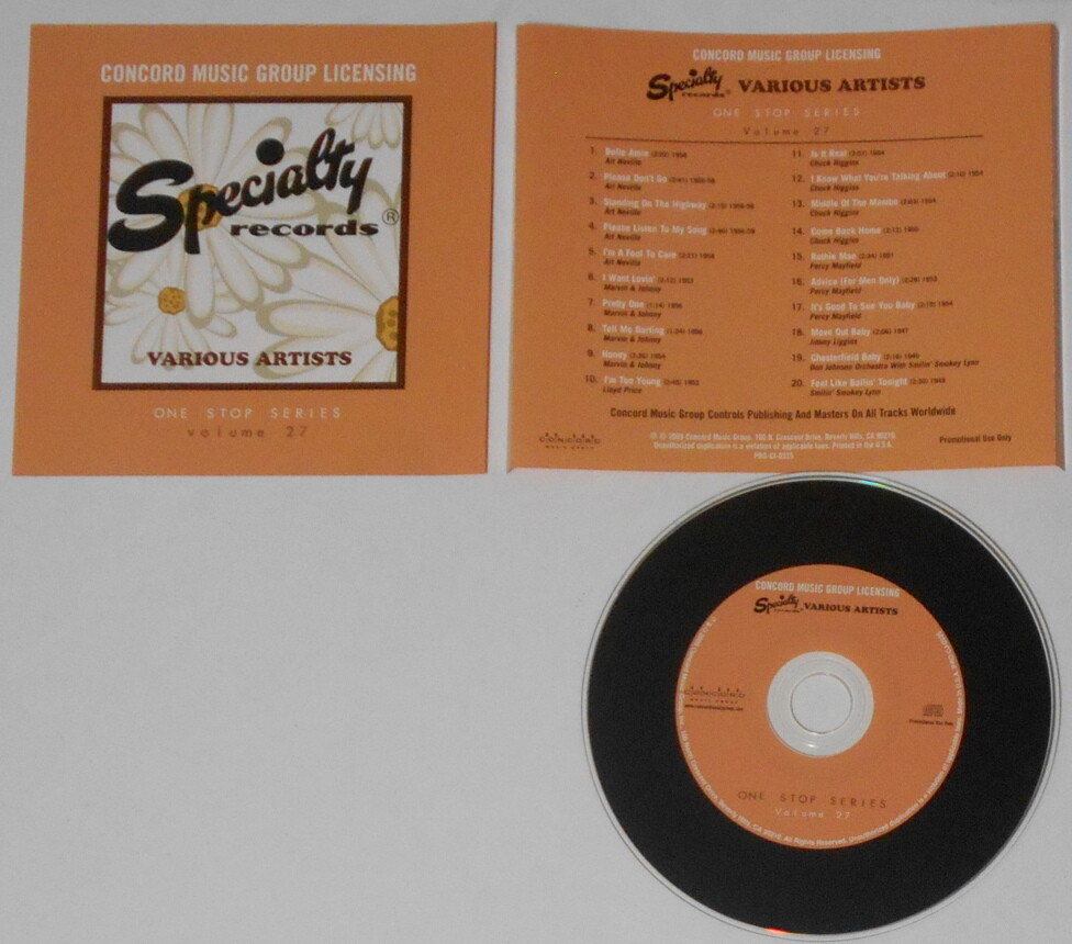 Art Neville, Marvin & Johnny, Chuck Higgins, Percy Mayfield U.S. promo cd