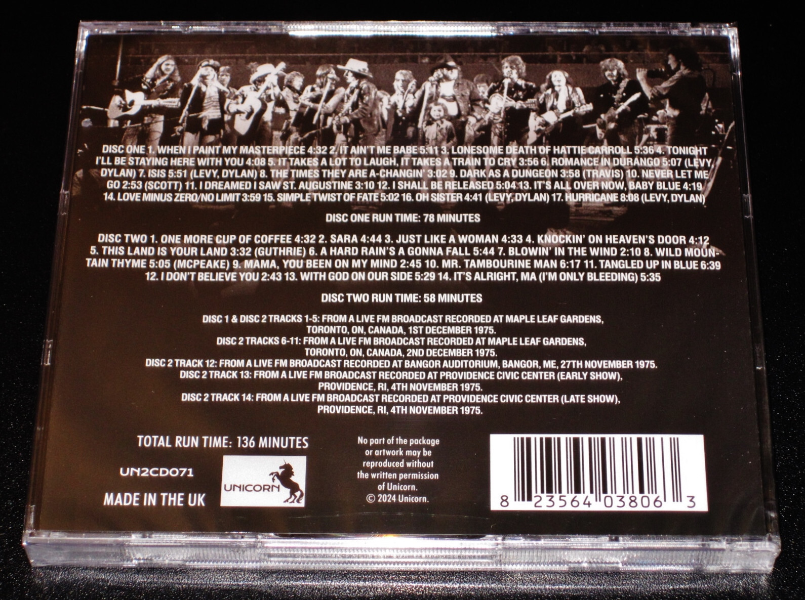 Bob Dylan: Maple Leaf Blues - Toronto Broadcast 1975 2 CD Set 2024 Unicorn NEW