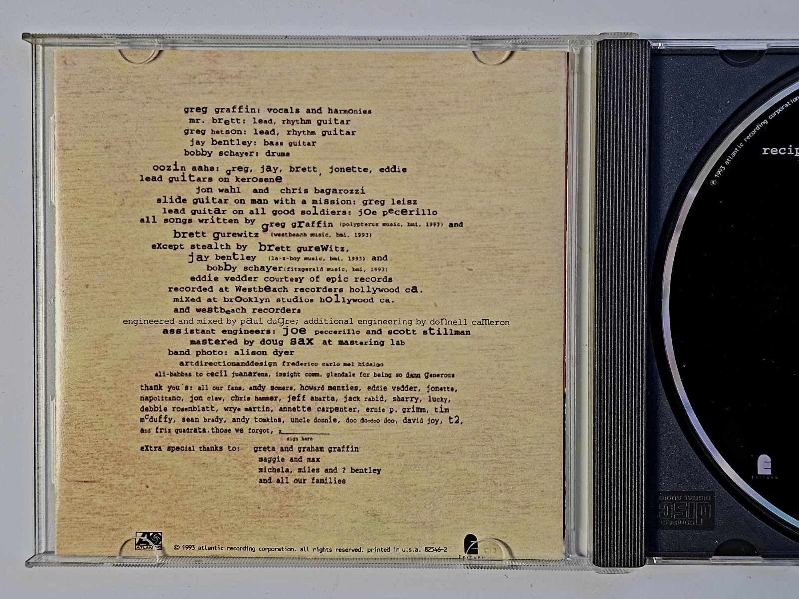 Vintage Bad Religion Recipe For Hate CD Original 1993 First US Pressing VG