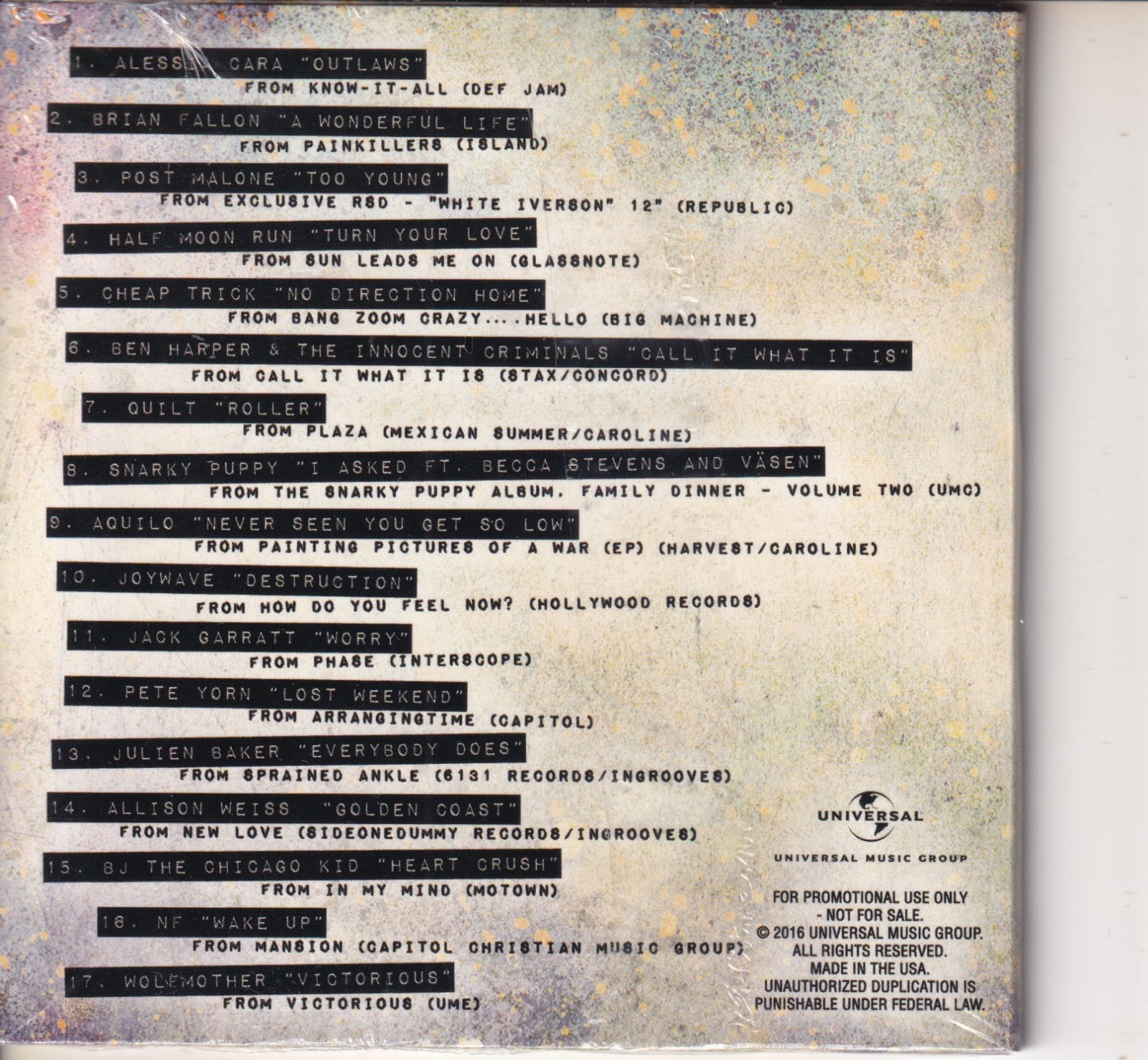 RECORD STORE DAY 2016 Universal Music Group CD SAMPLER NEW SEALED Promo RSD