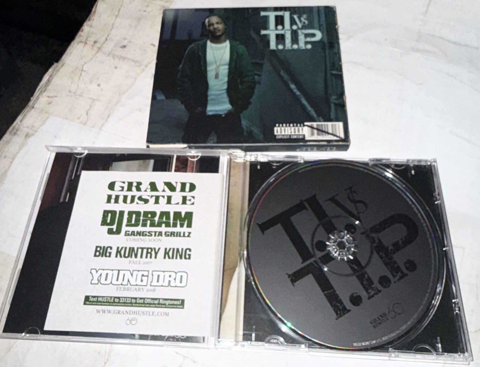 T.I. CD T.I. Vs. T.I.P. Album 2007 Rap Hip Hop Black Grand Hustle Explicit Music