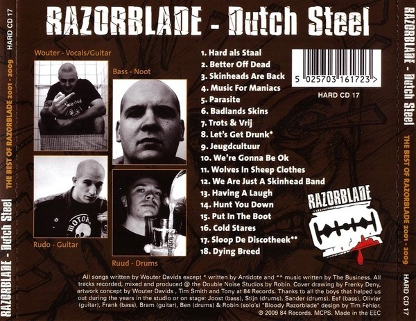 Razorblade – Dutch Steel (The Best Of Razorblade 2001 - 2009) CD UK Oi! Punk NEW